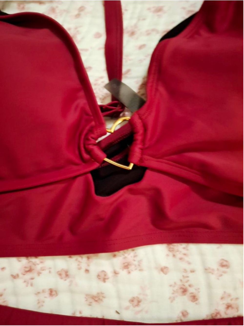 Torrid Red Bikini Swimsuit 5X with Gold Heart Detail nwt beachwear cruise resort - Picture 9 of 10